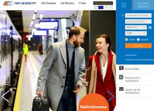 How intercity.pl looks like on a tablet such as an iPad.