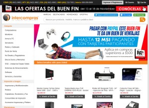 How intercompras.com looks like on a tablet such as an iPad.