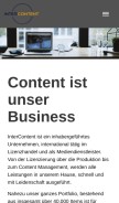 How intercontent.de looks like on a mobile device such as an iPhone.