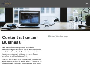 How intercontent.de looks like on a tablet such as an iPad.