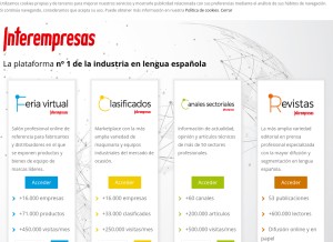 How interempresas.net looks like on a tablet such as an iPad.