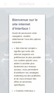 How interface.com looks like on a mobile device such as an iPhone.