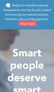 How interfolio.com looks like on a mobile device such as an iPhone.