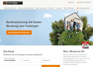 How interhyp.de looks like on a tablet such as an iPad.