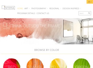 How interiaart.com looks like on a tablet such as an iPad.