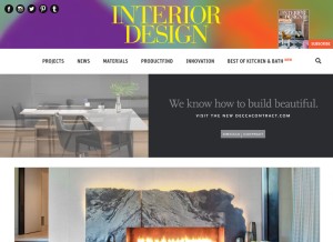 How interiordesign.net looks like on a tablet such as an iPad.