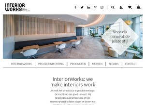 How interiorworks.nl looks like on a tablet such as an iPad.
