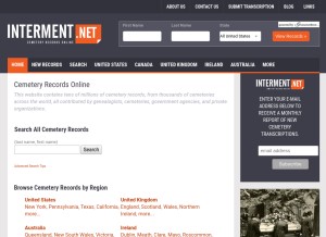 How interment.net looks like on a tablet such as an iPad.