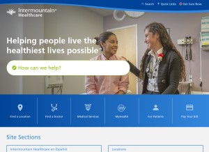 How intermountainhealthcare.org looks like on a tablet such as an iPad.