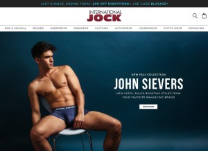 How internationaljock.com looks like on a tablet such as an iPad.