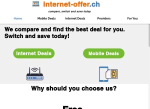 How internet-offer.ch looks like on a tablet such as an iPad.