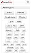 How internet-radio.com looks like on a mobile device such as an iPhone.