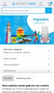 How internet-toys.com looks like on a mobile device such as an iPhone.