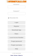How internetcalls.com looks like on a mobile device such as an iPhone.