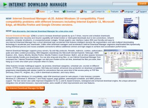 How internetdownloadmanager.com looks like on a tablet such as an iPad.