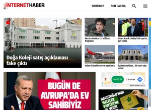 How internethaber.com looks like on a tablet such as an iPad.