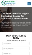 How internetmarketingschool.co.in looks like on a mobile device such as an iPhone.