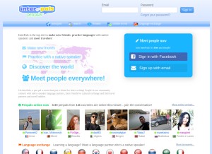 How interpals.net looks like on a tablet such as an iPad.