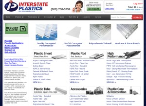 How interstateplastics.com looks like on a tablet such as an iPad.