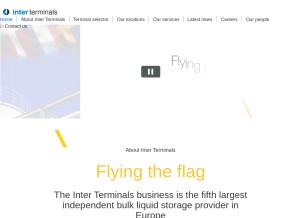 How interterminals.com looks like on a tablet such as an iPad.