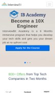 How interviewbit.com looks like on a mobile device such as an iPhone.