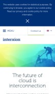 How interxion.com looks like on a mobile device such as an iPhone.