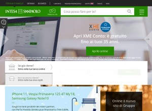 How intesasanpaolo.com looks like on a tablet such as an iPad.