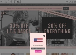 How inthestyle.com looks like on a tablet such as an iPad.
