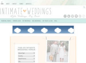 How intimateweddings.com looks like on a tablet such as an iPad.