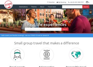 How intrepidtravel.com looks like on a tablet such as an iPad.