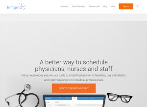 How intrigma.com looks like on a tablet such as an iPad.