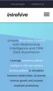 How introhive.com looks like on a mobile device such as an iPhone.