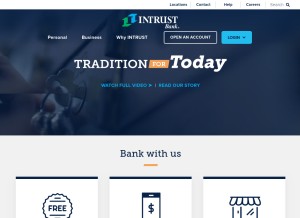 How intrustbank.com looks like on a tablet such as an iPad.