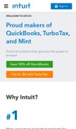 How intuit.com looks like on a mobile device such as an iPhone.