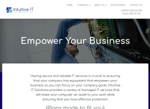 How intuitiveits.com looks like on a tablet such as an iPad.