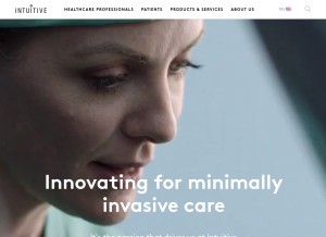 How intuitivesurgical.com looks like on a tablet such as an iPad.