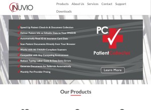 How inuvio.com looks like on a tablet such as an iPad.