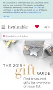 How invaluable.com looks like on a mobile device such as an iPhone.