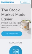 How investagrams.com looks like on a mobile device such as an iPhone.