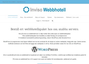 How inviso.se looks like on a tablet such as an iPad.