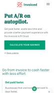 How invoiced.com looks like on a mobile device such as an iPhone.