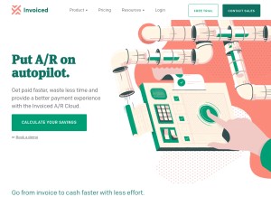 How invoiced.com looks like on a tablet such as an iPad.