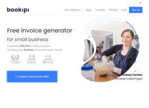 How invoicegenerators.com looks like on a tablet such as an iPad.