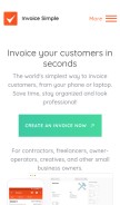 How invoicesimple.com looks like on a mobile device such as an iPhone.