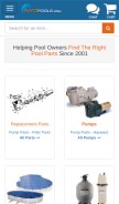 How inyopools.com looks like on a mobile device such as an iPhone.