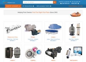 How inyopools.com looks like on a tablet such as an iPad.