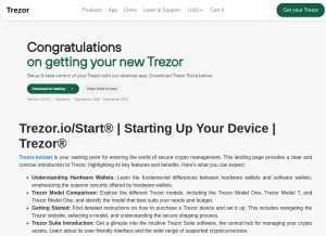 How io-trezr.github.io looks like on a tablet such as an iPad.