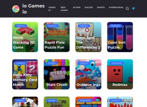 How iogamesio.com looks like on a tablet such as an iPad.