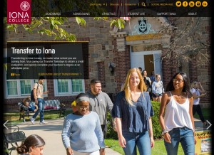 How iona.edu looks like on a tablet such as an iPad.