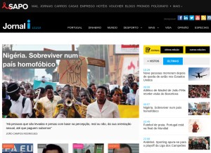 How ionline.pt looks like on a tablet such as an iPad.